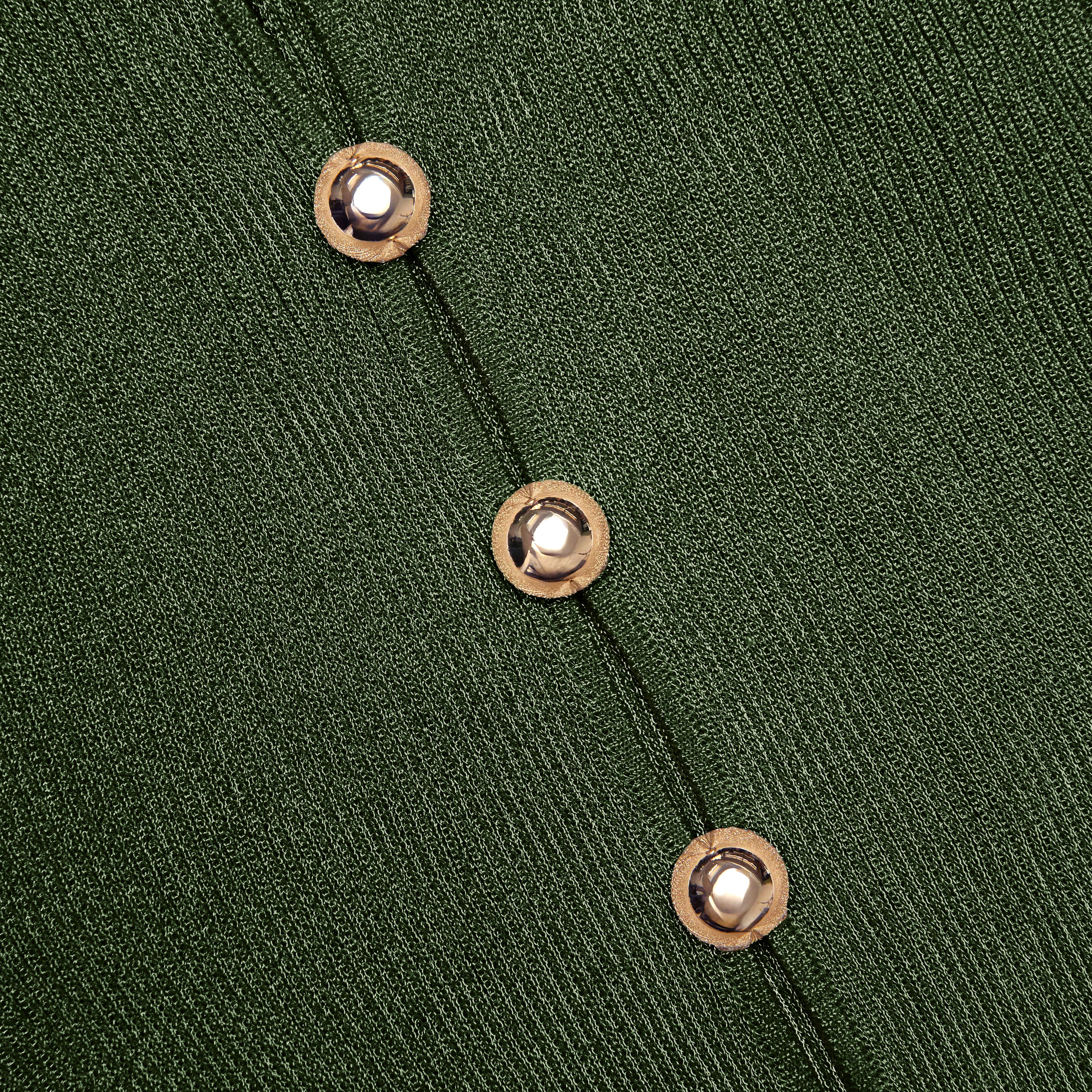 Khaki Lurex Knit Maxi Dress