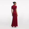 Red Lurex Knit Maxi Dress