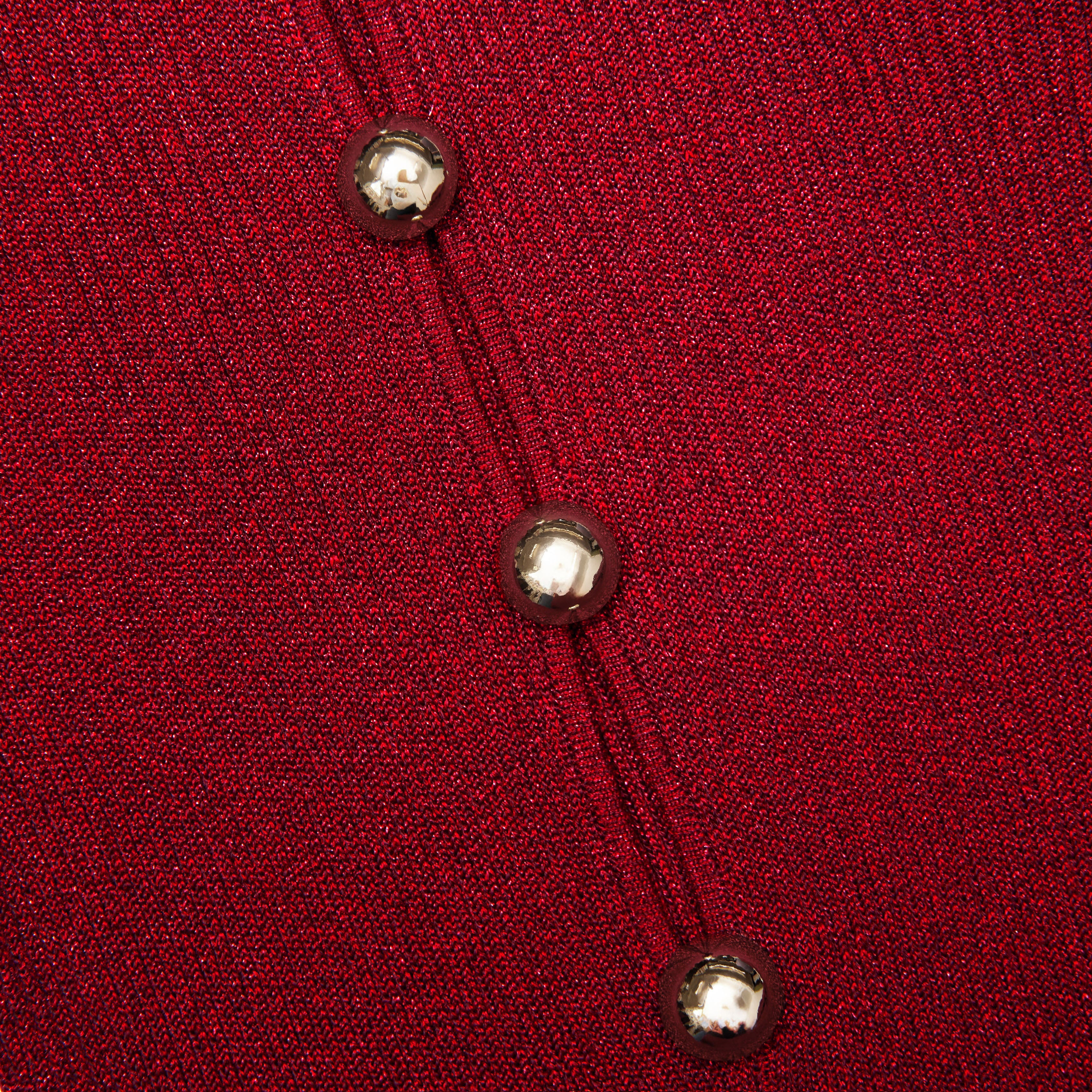 Red Lurex Knit Maxi Dress