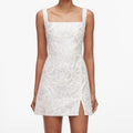 White Sequin Lace Mini Dress