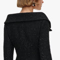 Black Metallic Boucle Mini Dress