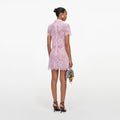 Pink Lace Button Down Mini Dress