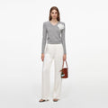 Grey Flower Wool Jumper