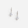 Crystal Heart Dangle Hoop Earring