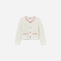 Cream Diamond Knit Cardigan