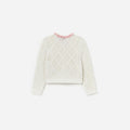 Cream Diamond Knit Cardigan