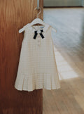 Cream Boucle Bow Dress