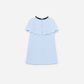 Blue Crepe Cape Dress