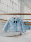 Blue Faux Fur Bow Jacket
