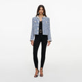 Blue Textured Denim Jacket