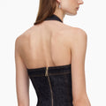 Indigo Denim Halterneck Midi Dress