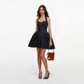 Indigo Denim Halterneck Flared Mini Dress