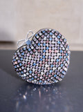 Multi Crystal Heart Clutch