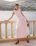 Pink Taffeta Midi Dress