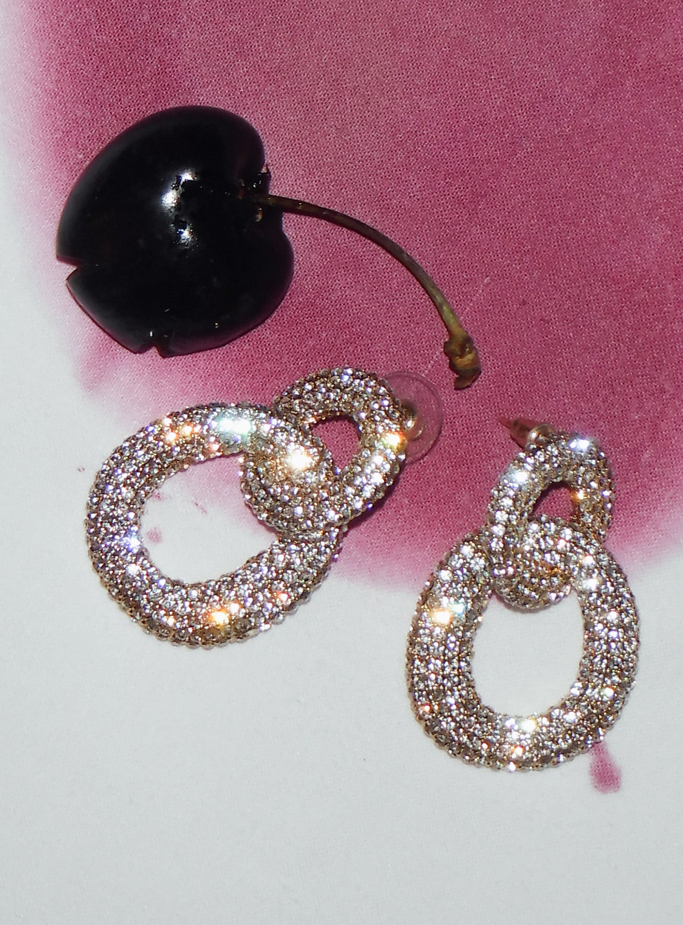 Gold Crystal Link Earrings