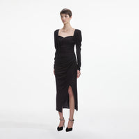 Black Iris Midi Dress