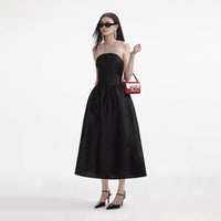 Black Taffeta Midi Dress