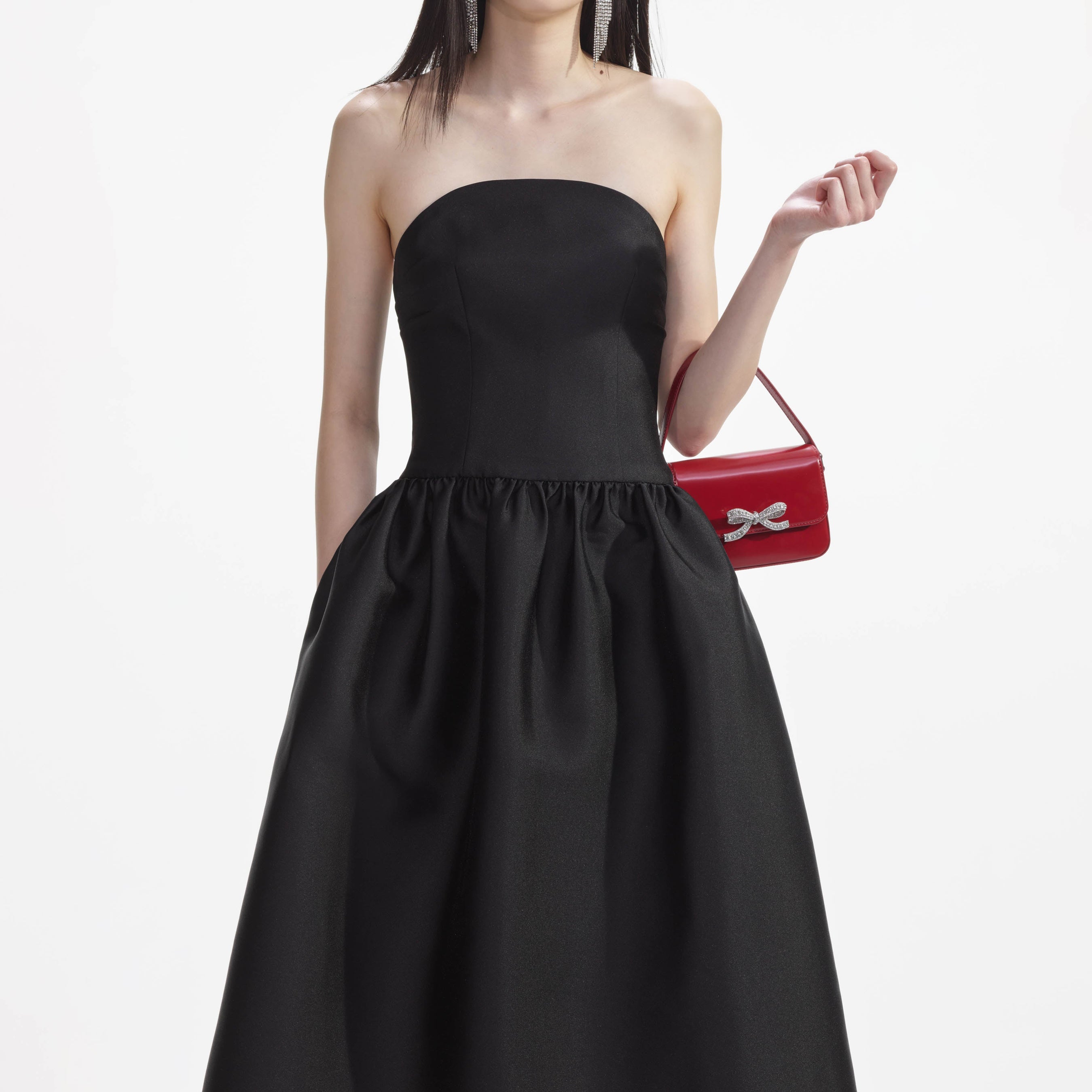 Black Taffeta Midi Dress