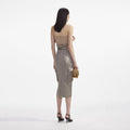 Beige Taffeta Bandeau Top