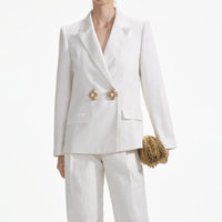 White Linen Blazer