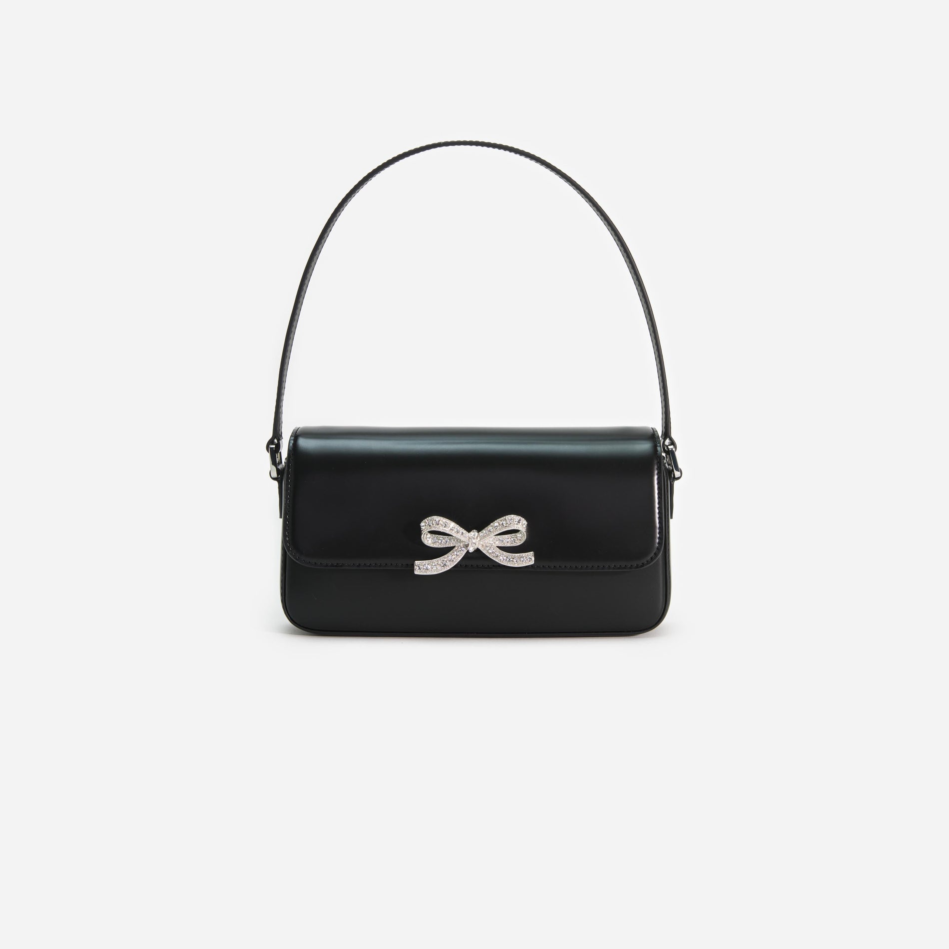 Black Leather Baguette Bag