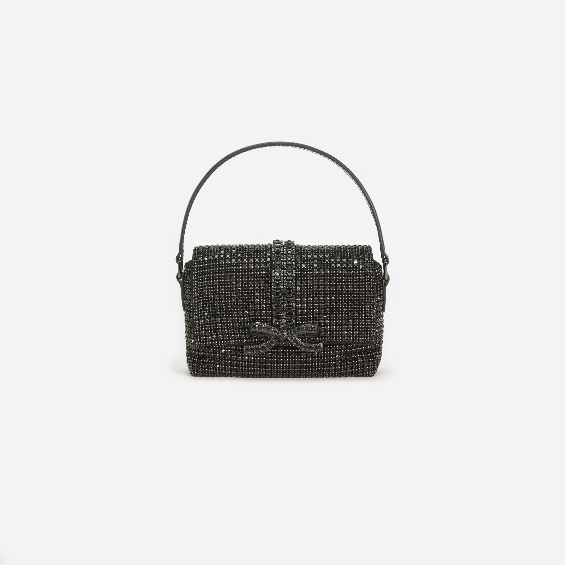 Black Rhinestone Chainmail Micro Bag