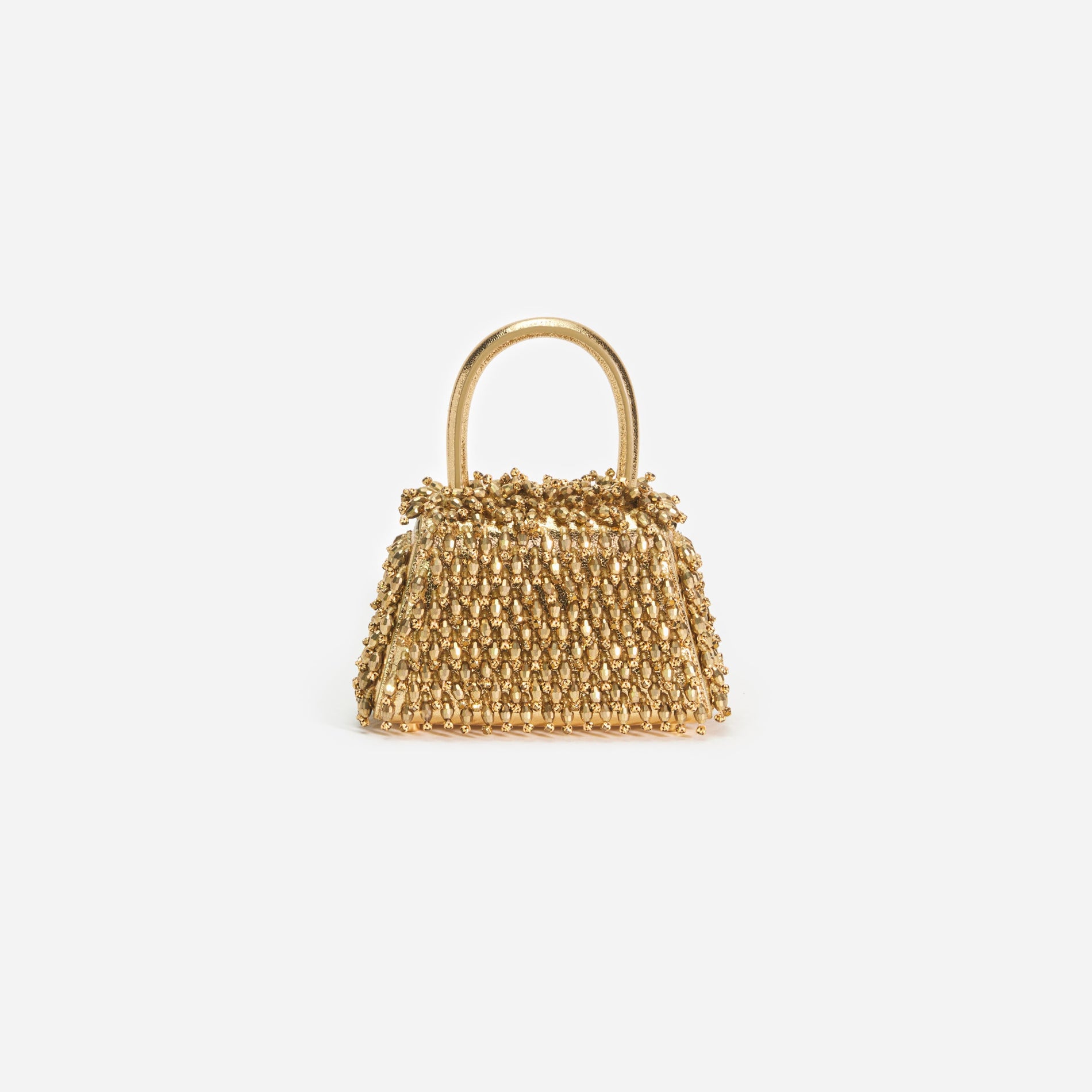 Gold Crystal Embroidery Micro Bag