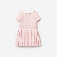 Pink Check Boucle Mini Dress