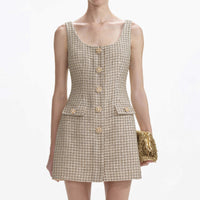 Gold Boucle Mini Dress