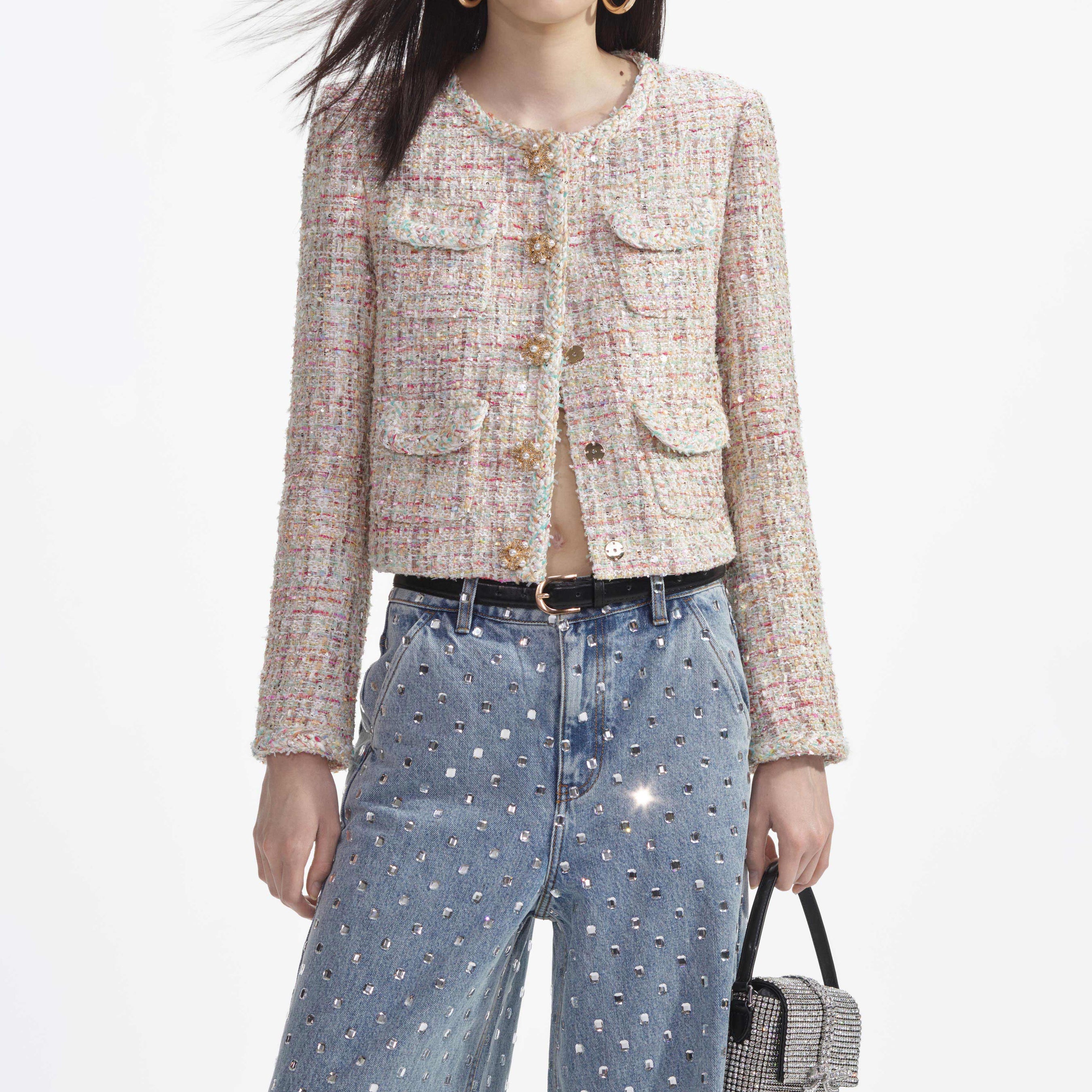 Pastel Boucle Boxy Jacket