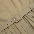 Beige Sleeveless Twill Maxi Dress