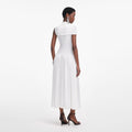 White Jersey Cut Out Midi Dress