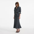 Grey Twill Midi Dress