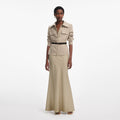 Beige Twill Maxi Dress