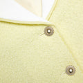 Yellow Boucle Contrast Collar Jacket