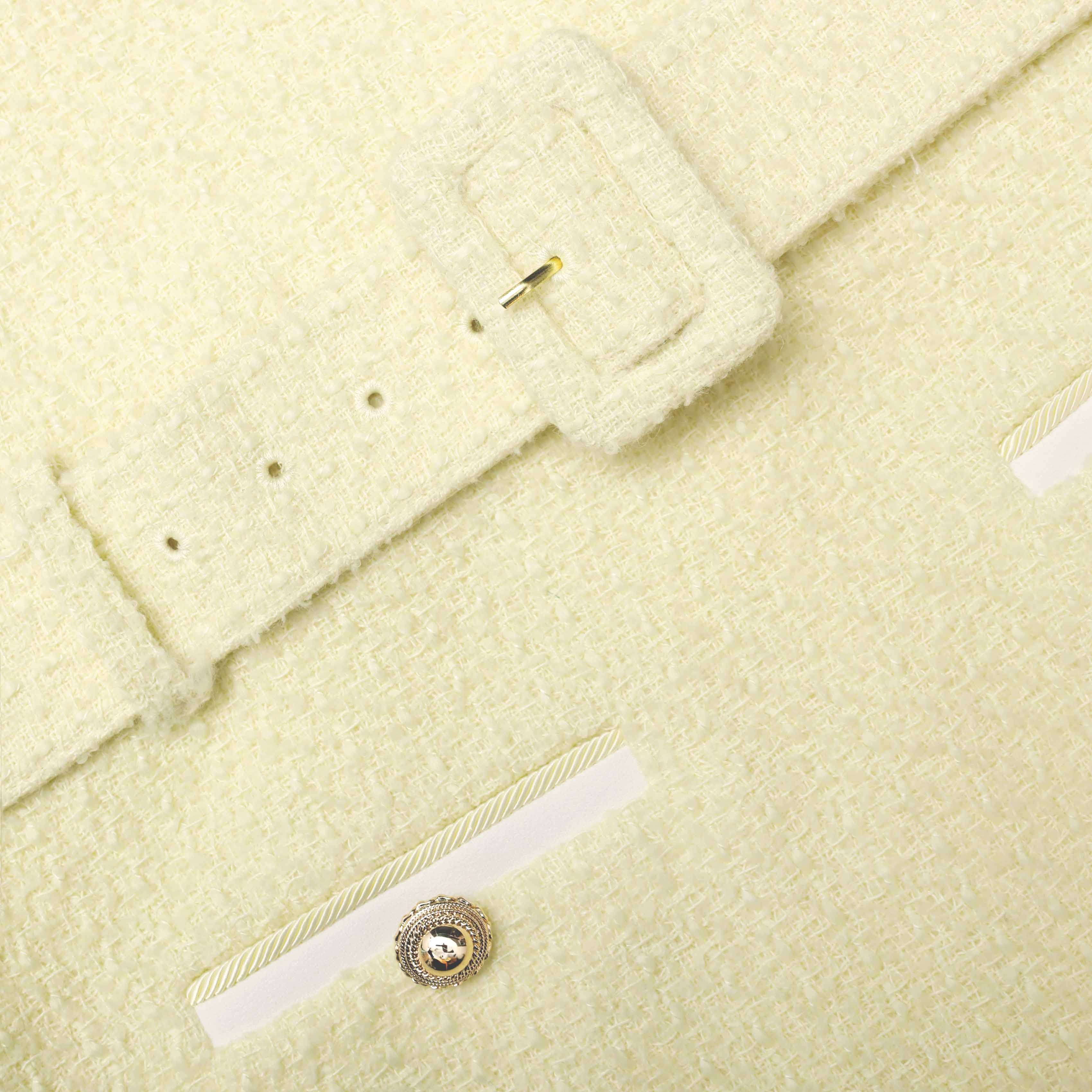 Yellow Boucle Mini Dress