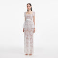 White Tulle Lace Maxi Dress