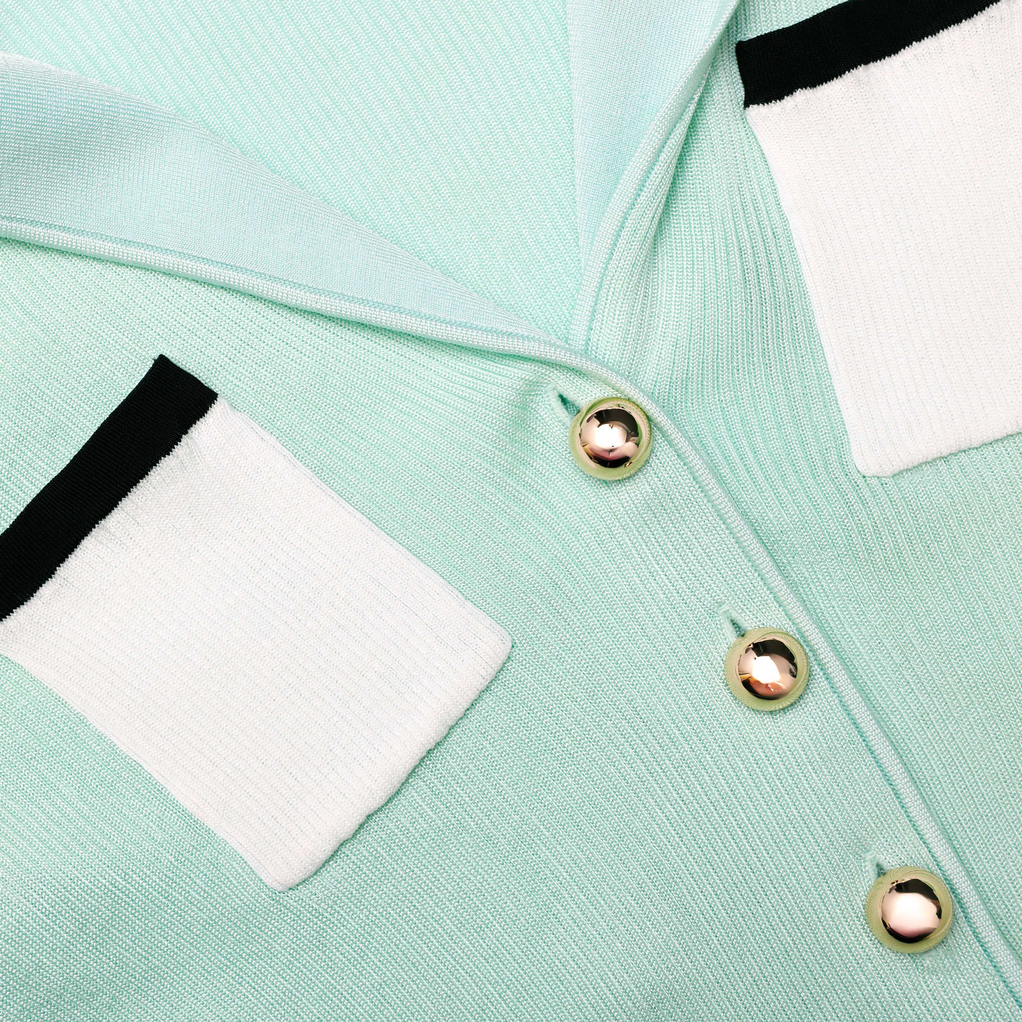 Green Ribbed Viscose Knit Top