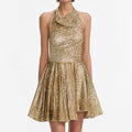 Gold Fil Coupe Mini Dress