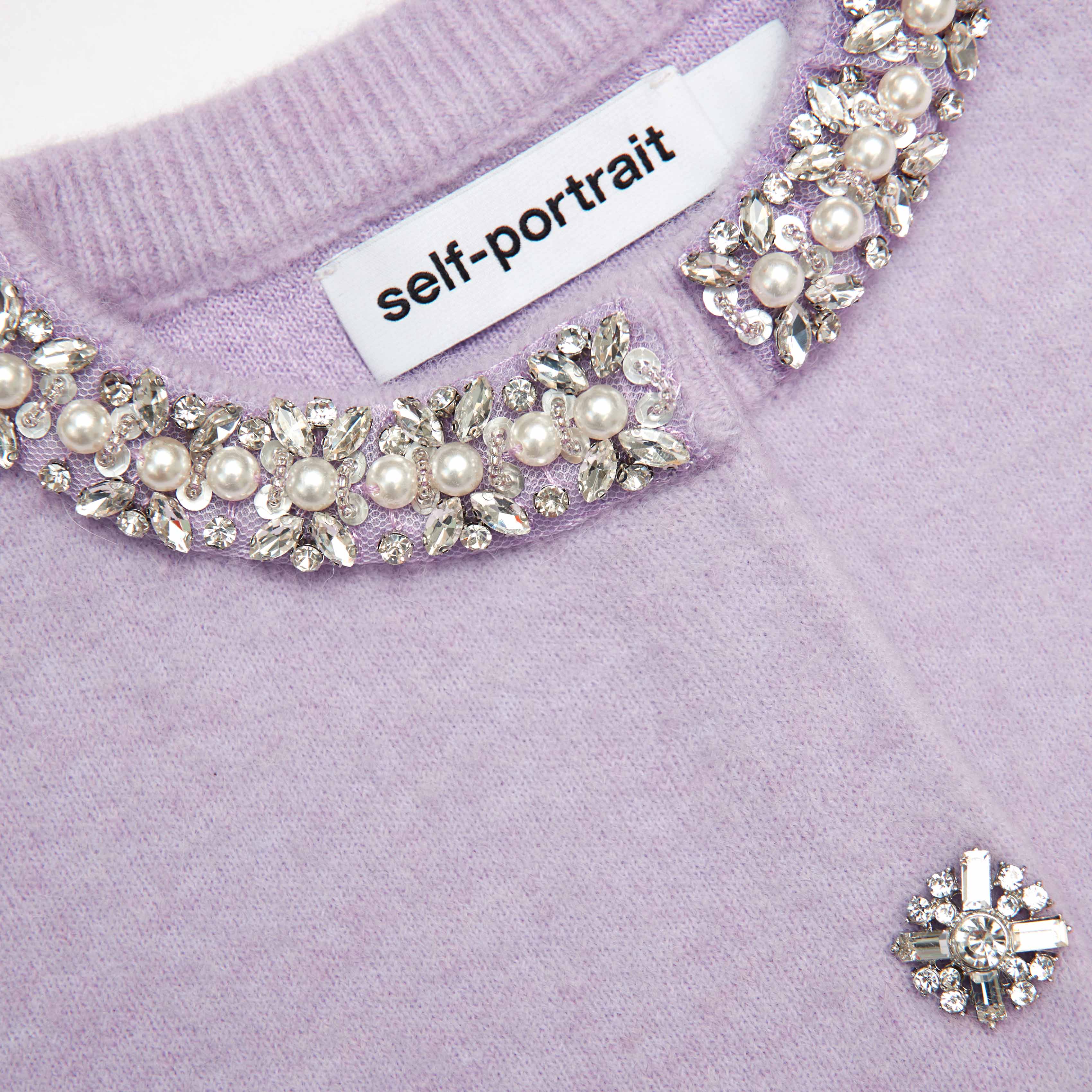 Lilac Crystal Trim Cardigan
