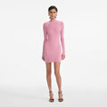 Pink Viscose Knit Mini Dress