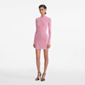 Pink Viscose Knit Mini Dress