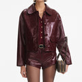 Burgundy Leather  Jacket