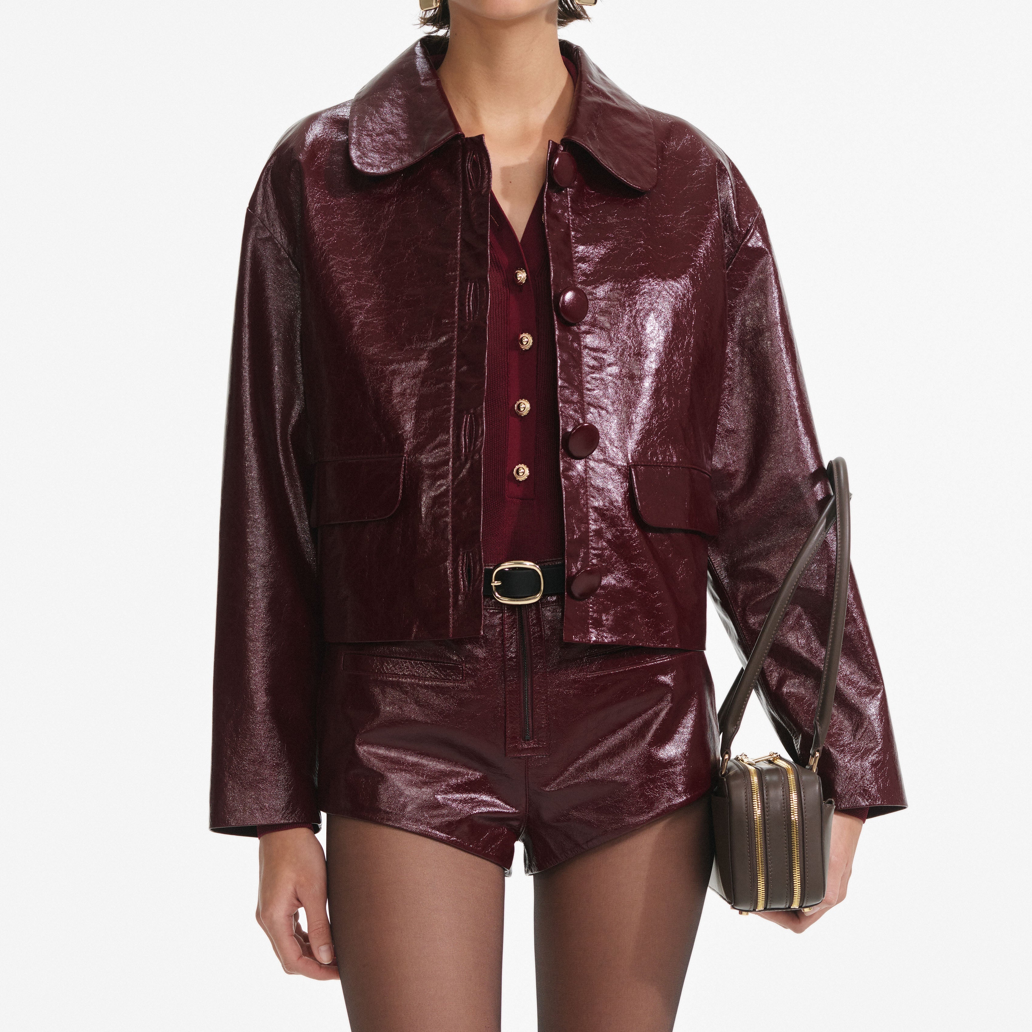 Burgundy Leather  Jacket