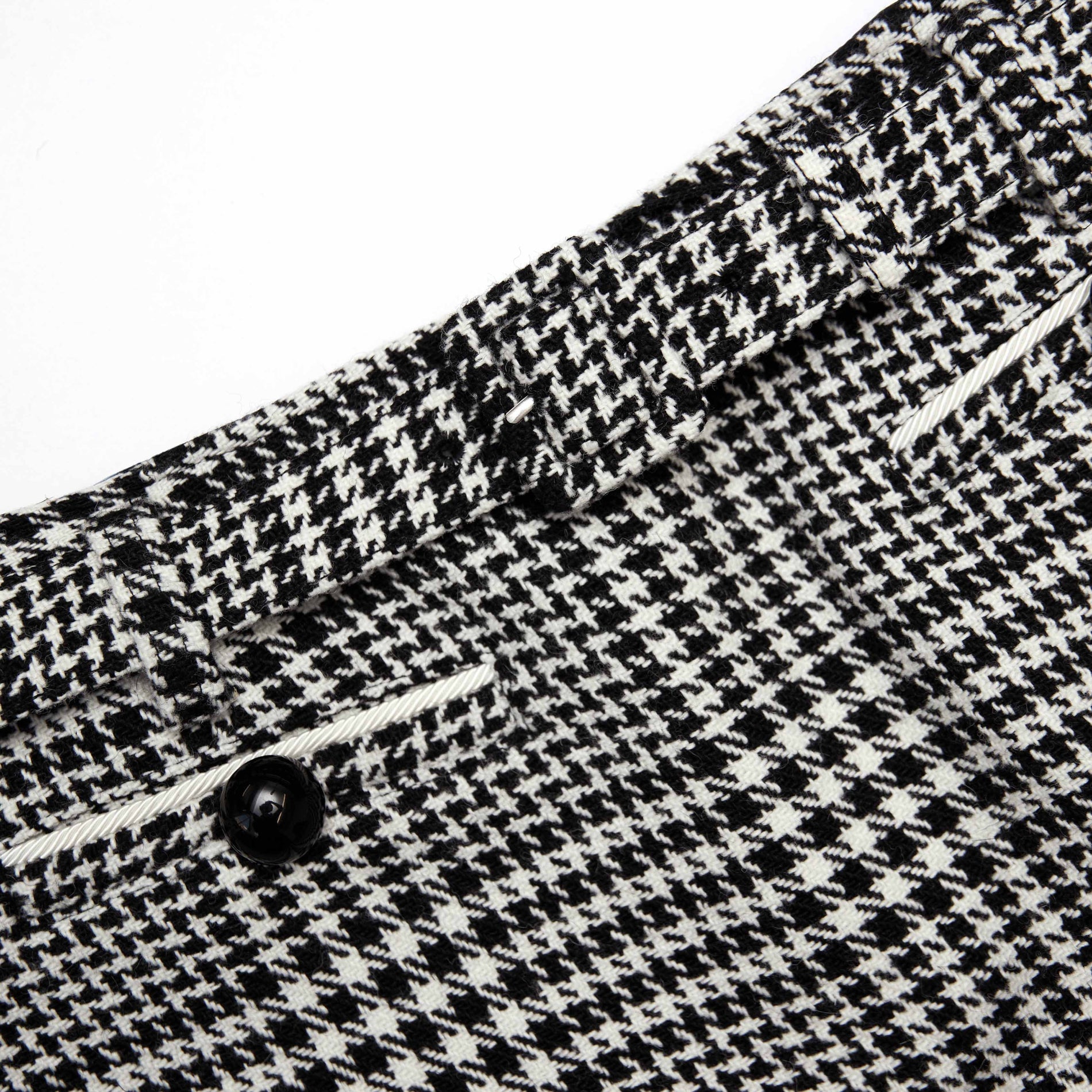 A close up of the fabric for the Houndstooth Crystal Trim Jacket