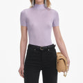 Lilac Viscose Knit Short Sleeve Top