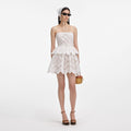White Cotton Broderie Mini Dress