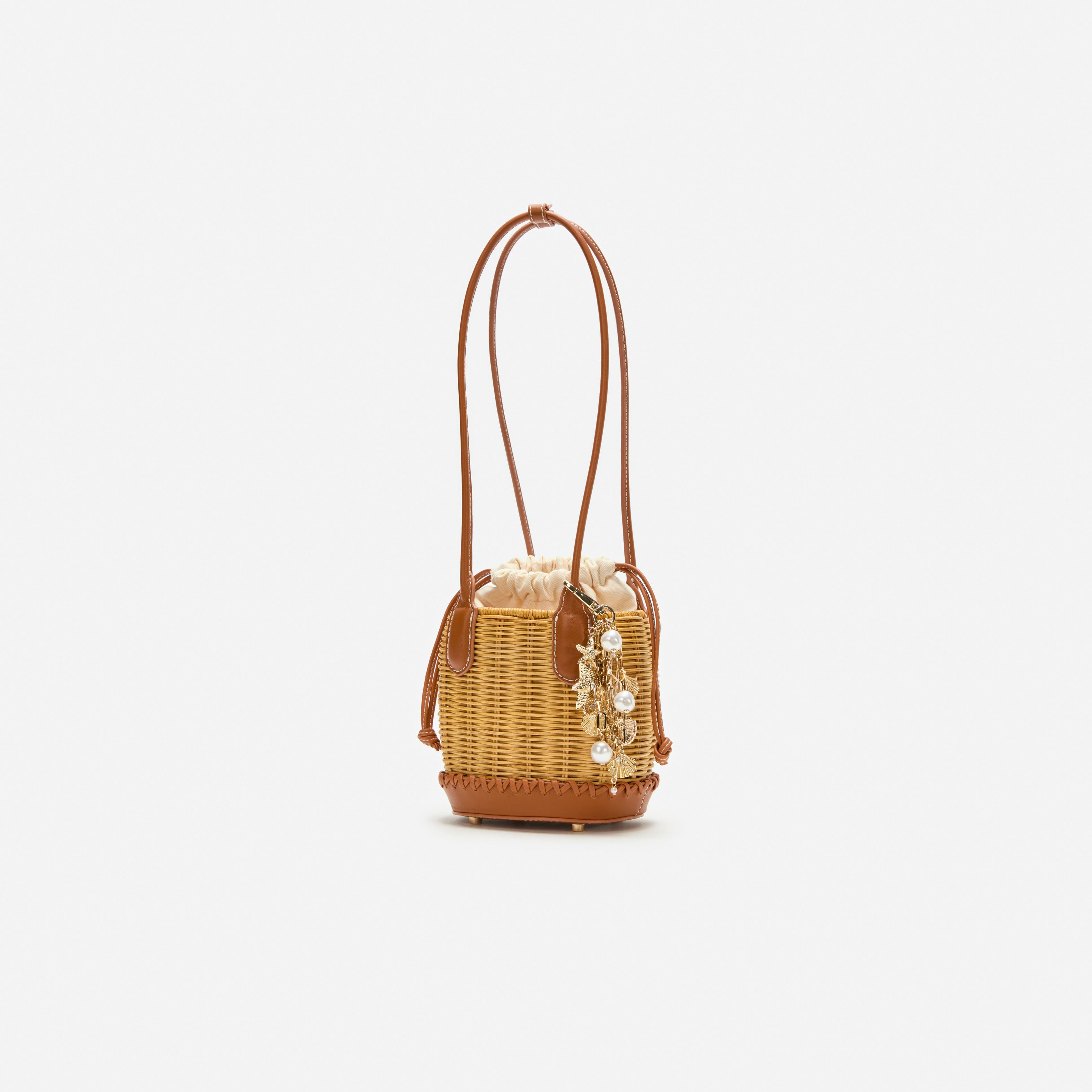 Rattan Charm Shoulder Bag