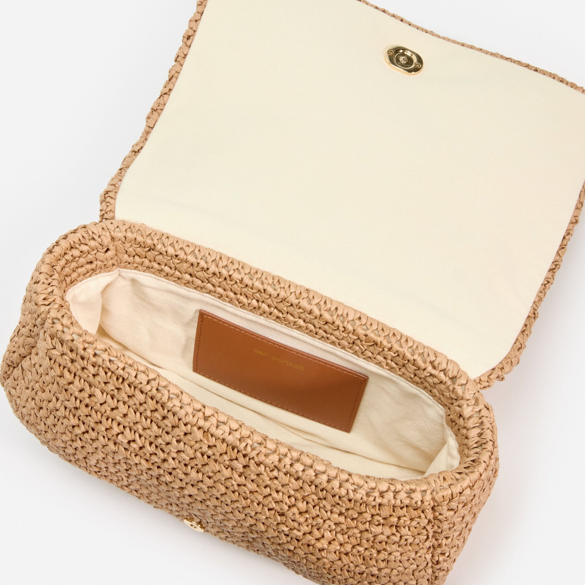 Raffia Bow Charm Shoulder Bag