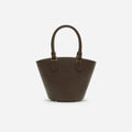 Dark Brown Leather Charm Tote Bag